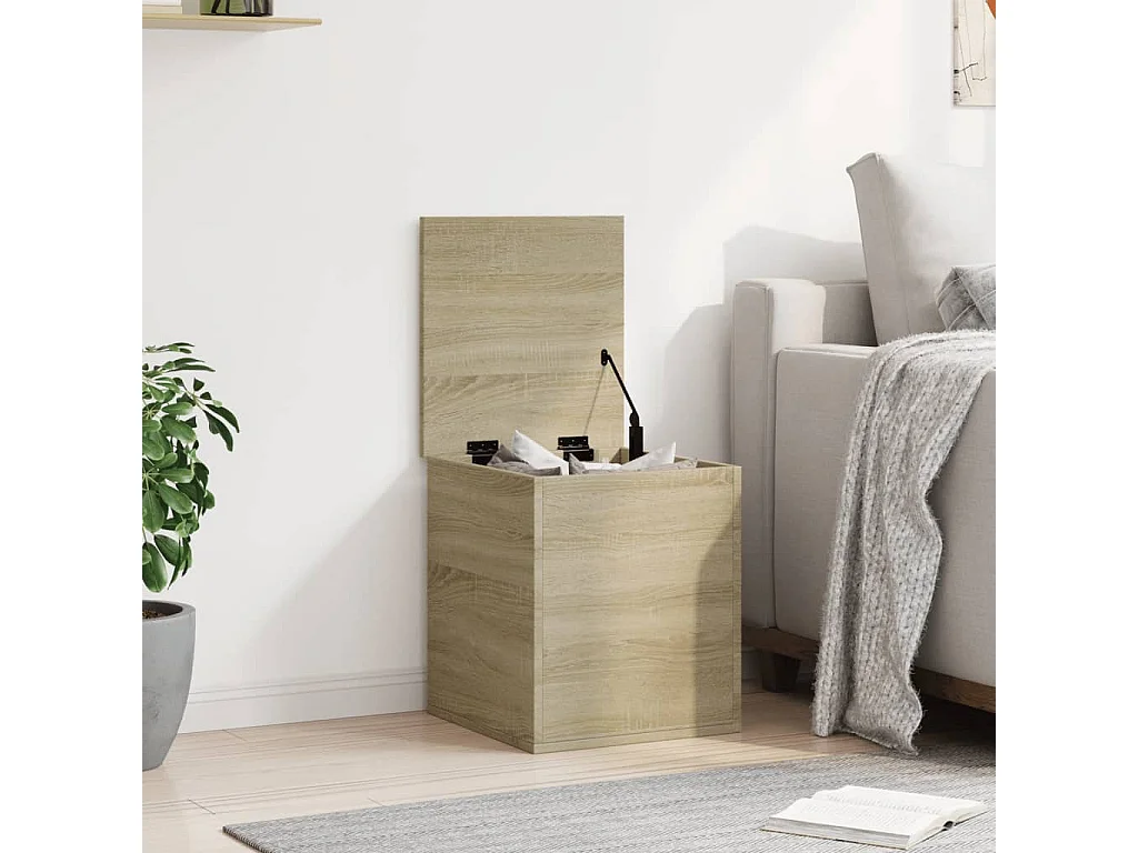 Boîte de rangement chêne sonoma 40x42x46 cm bois d'ingénierie