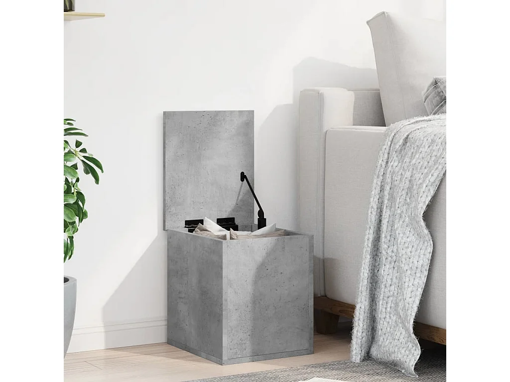 Caja de almacenamiento gris hormigón 30x35x35 cm de madera contrachapada