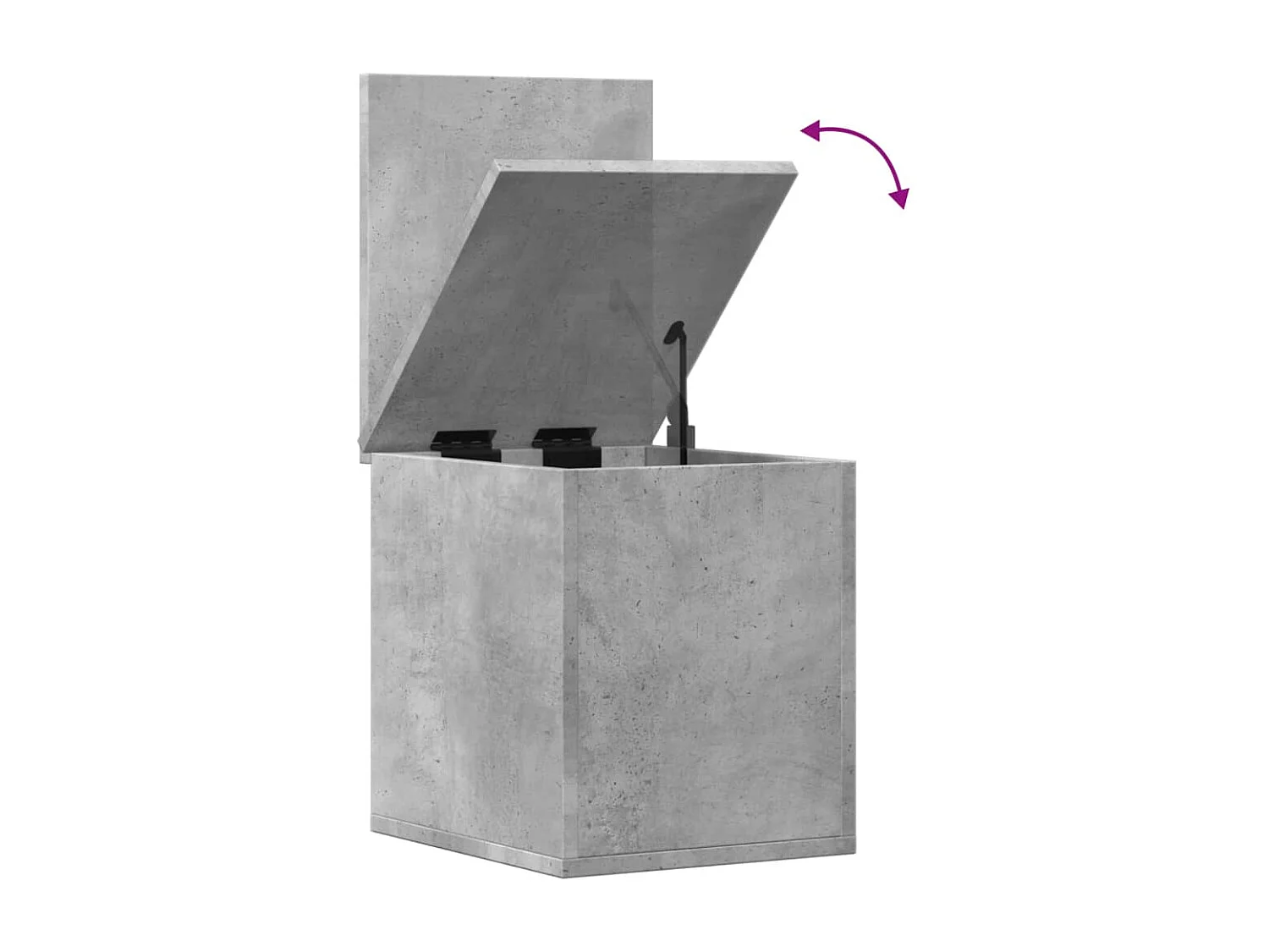 Caja de almacenamiento gris hormigón 30x35x35 cm de madera contrachapada