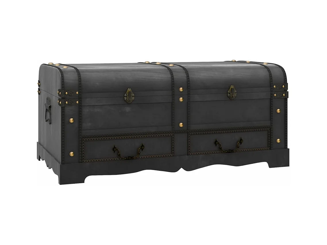 Coffre de rangement en bois Large Noir