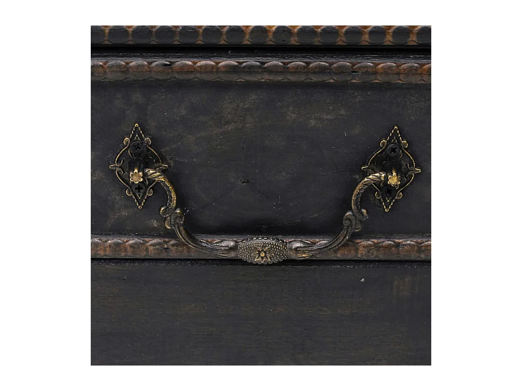 Coffre de rangement en bois Large Noir