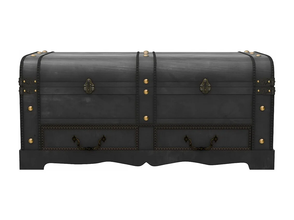 Cómoda de almacenamiento de madera grande Negro