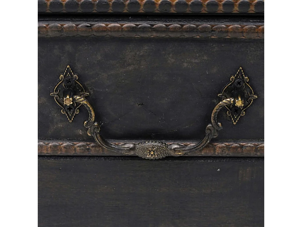 Cómoda de almacenamiento de madera grande Negro