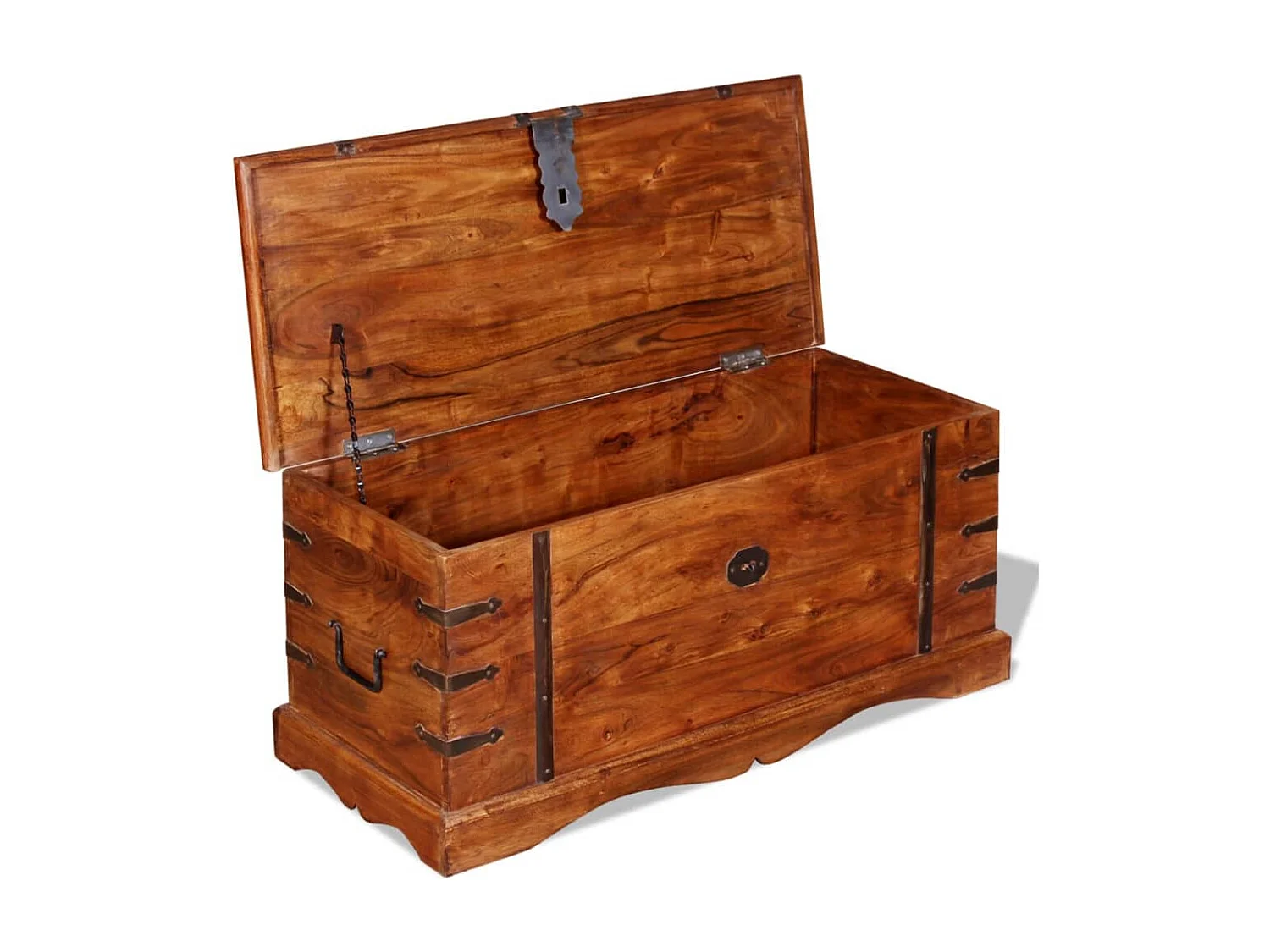 Cofre de almacenamiento de madera maciza