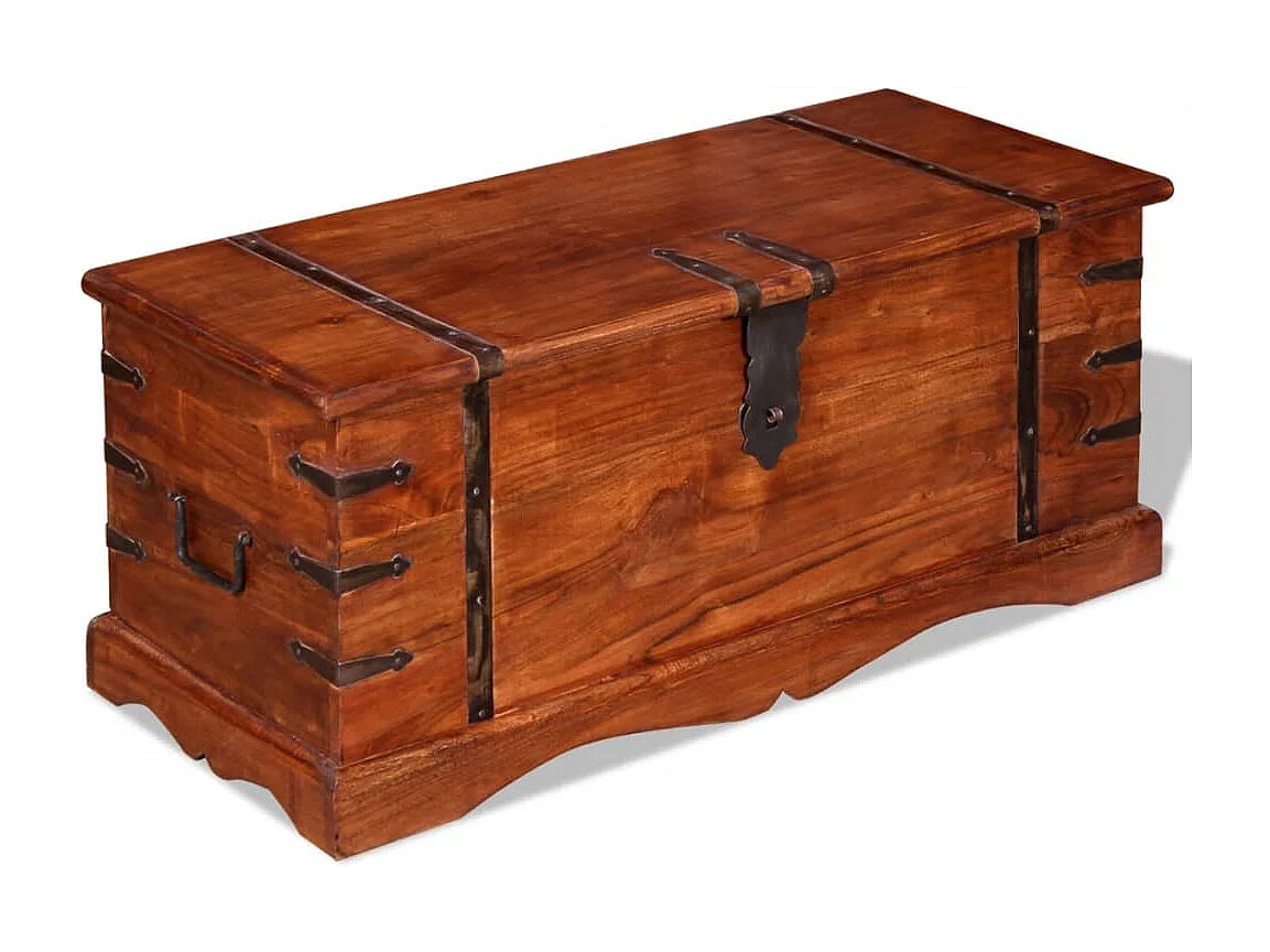 Cofre de almacenamiento de madera maciza