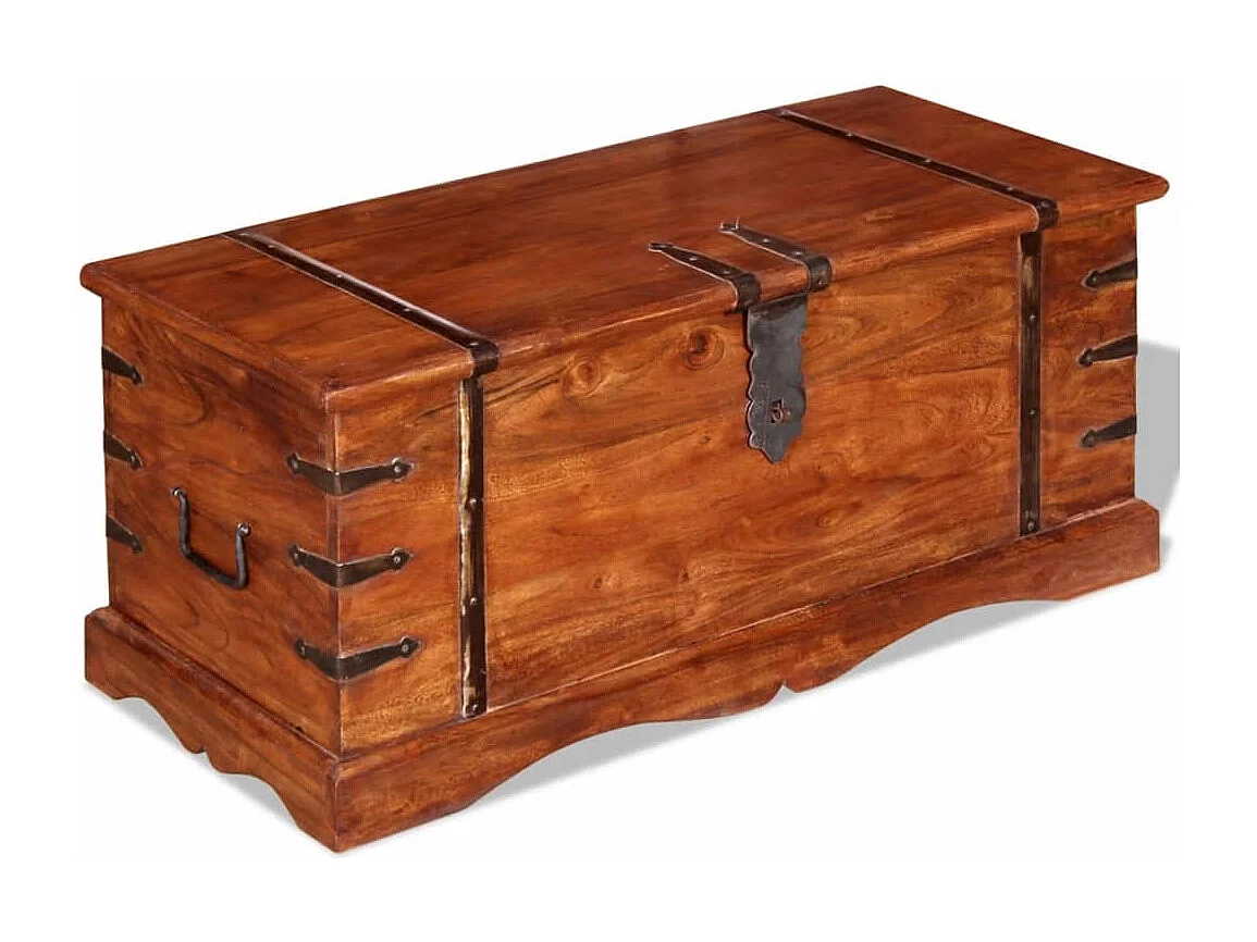 Cofre de almacenamiento de madera maciza