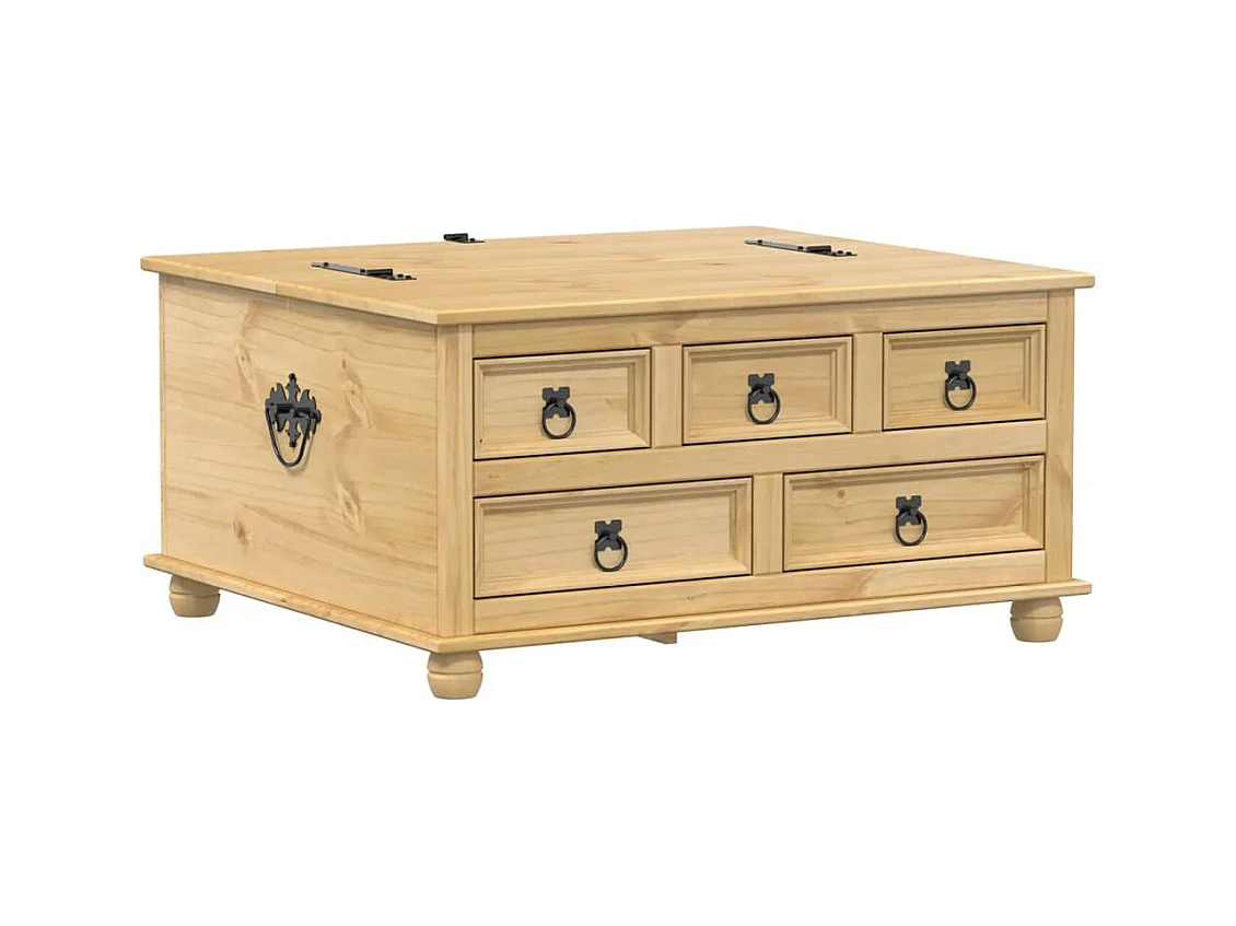 Boîte de rangement Corona 90x78x45 cm bois de pin massif