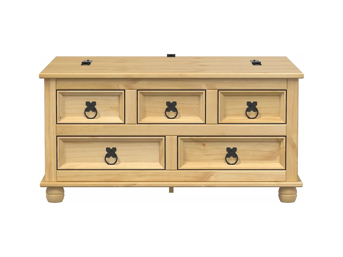 Boîte de rangement Corona 90x78x45 cm bois de pin massif
