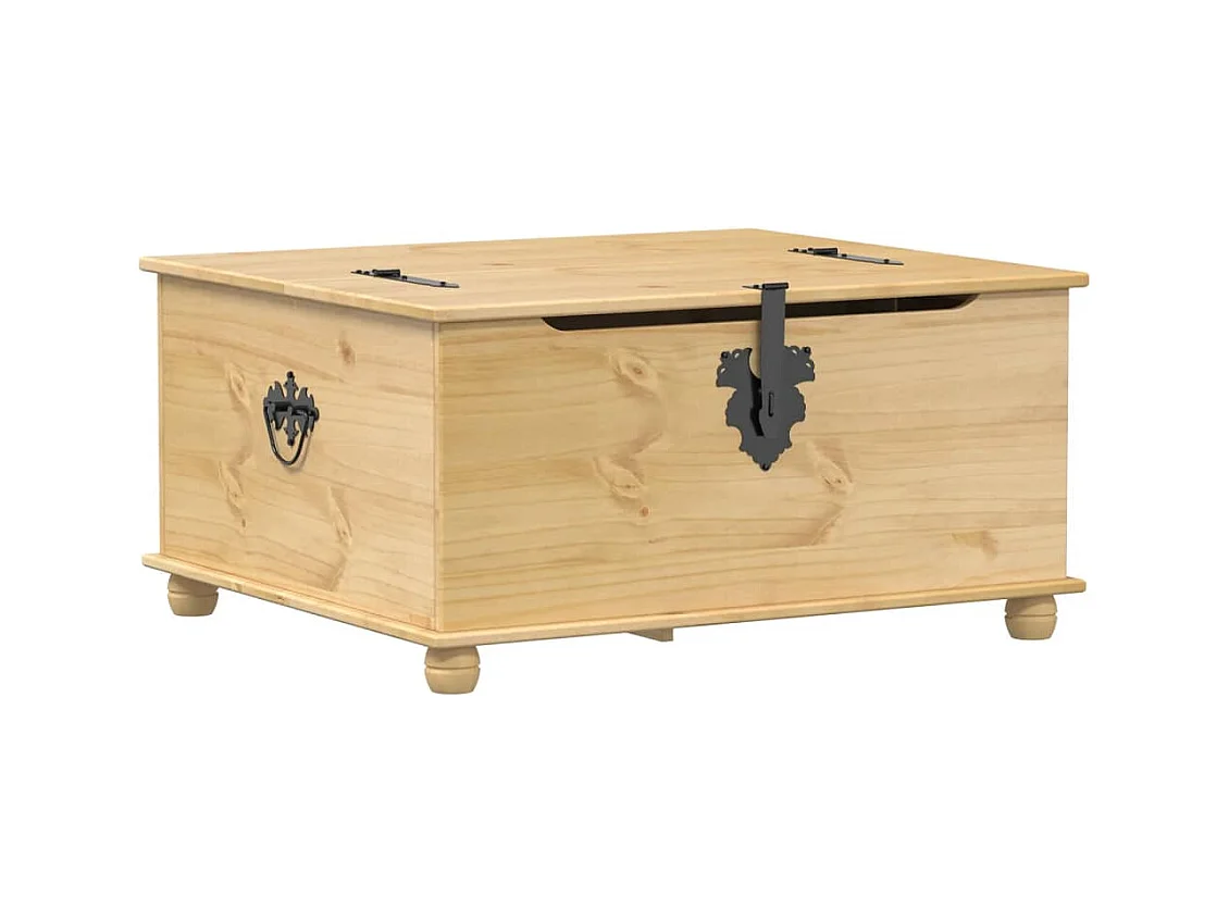 Boîte de rangement Corona 90x78x45 cm bois de pin massif
