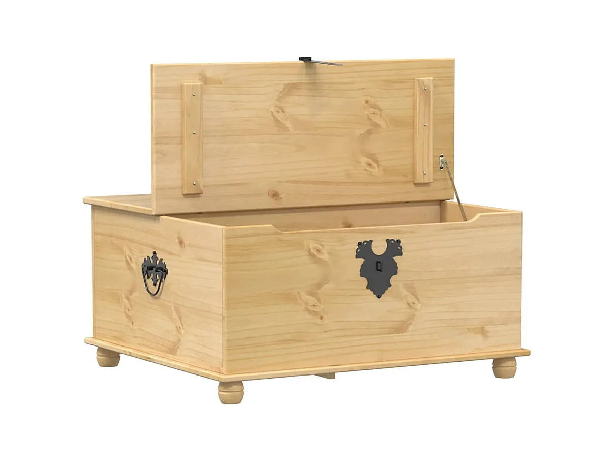 Boîte de rangement Corona 90x78x45 cm bois de pin massif