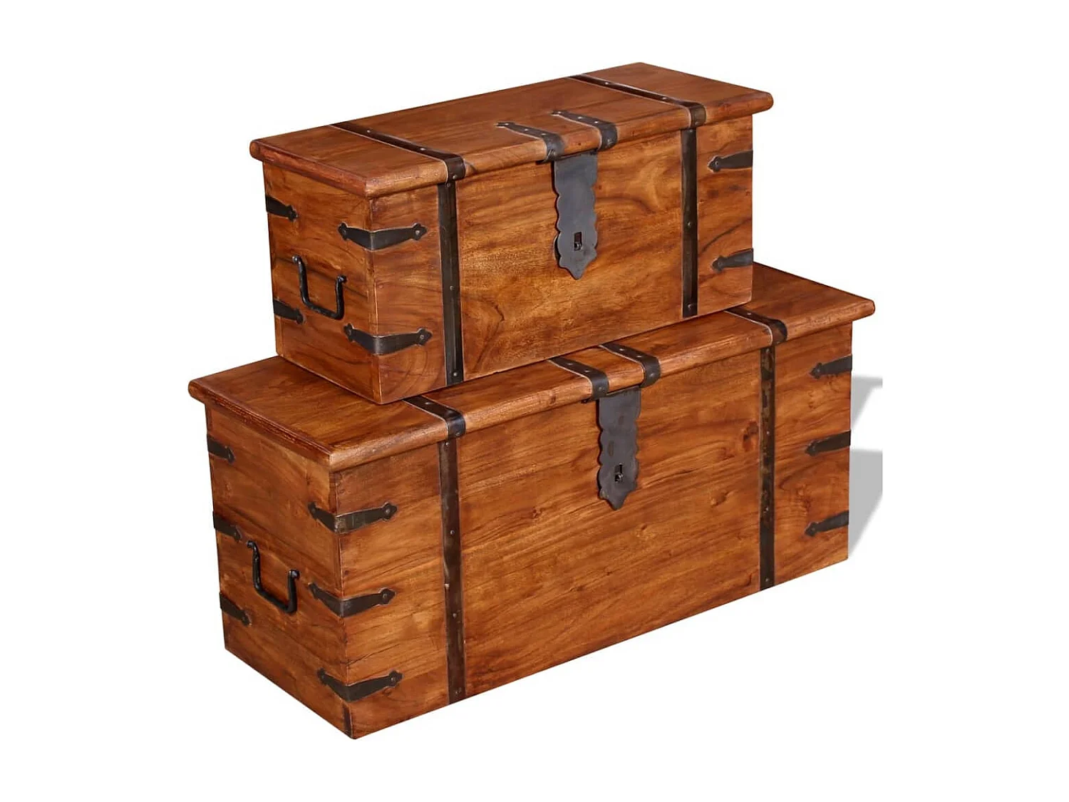 Ensemble de deux coffres de rangement Bois massif