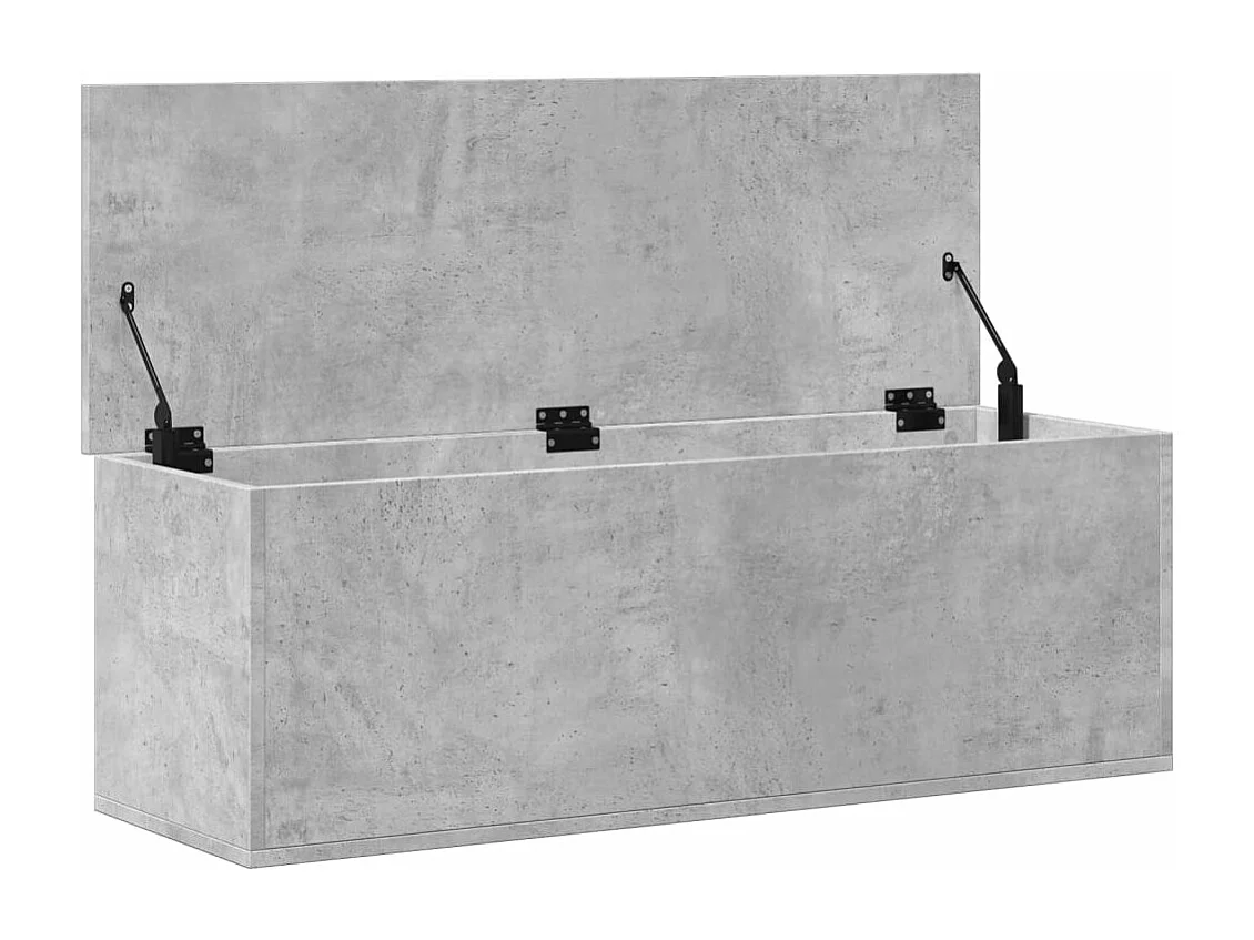 Boîte de rangement gris béton 102x35x35 cm bois d'ingénierie