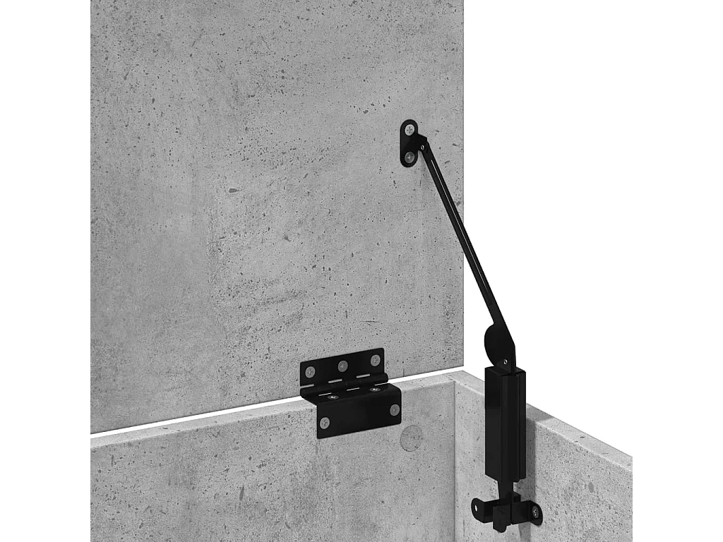 Boîte de rangement gris béton 102x35x35 cm bois d'ingénierie