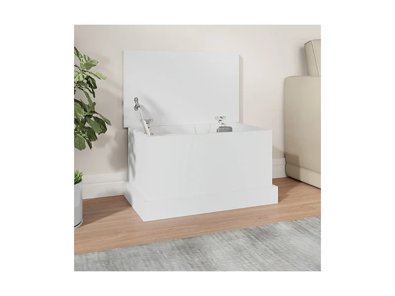 Scatola portaoggetti bianca 50x30x28 cm in derivati del legno