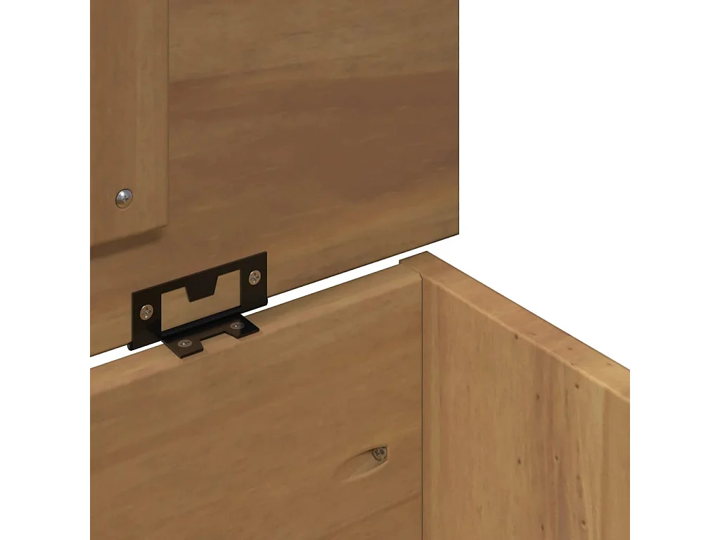 Cómoda de almacenamiento Panama con tapa en madera maciza de pino