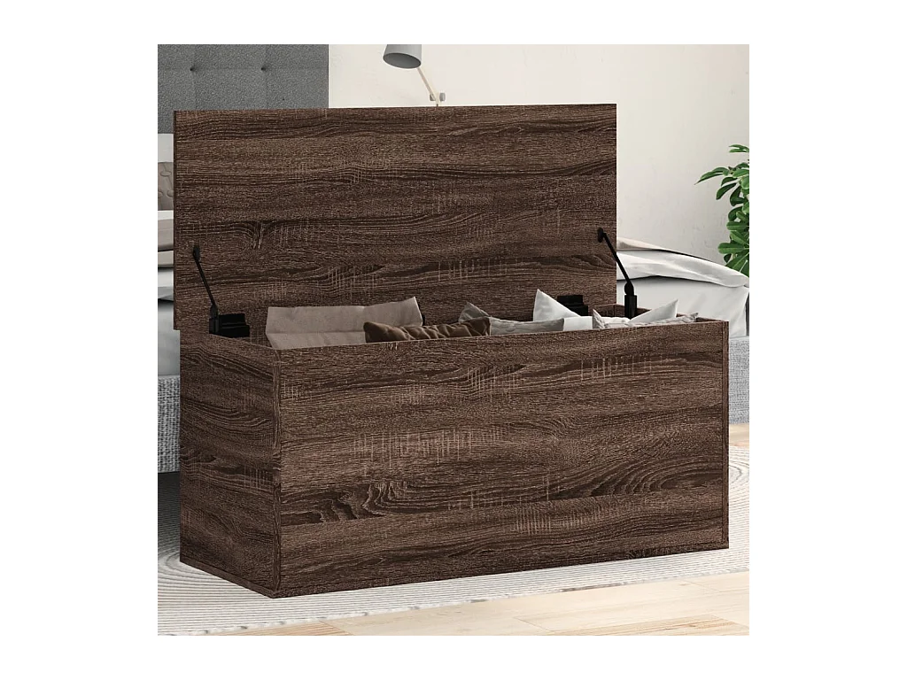 Scatola portaoggetti in rovere marrone 100x42x46 cm in derivati del legno