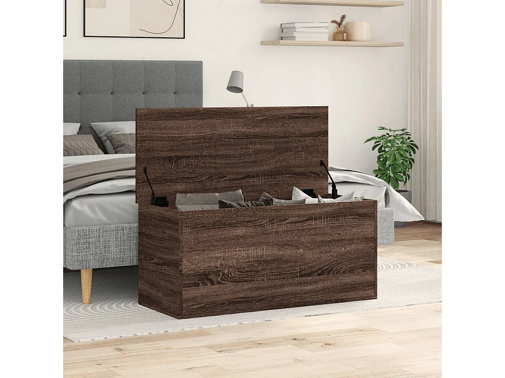 Boîte de rangement chêne marron 100x42x46 cm bois d'ingénierie