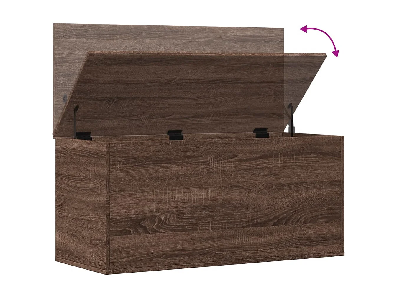 Boîte de rangement chêne marron 100x42x46 cm bois d'ingénierie