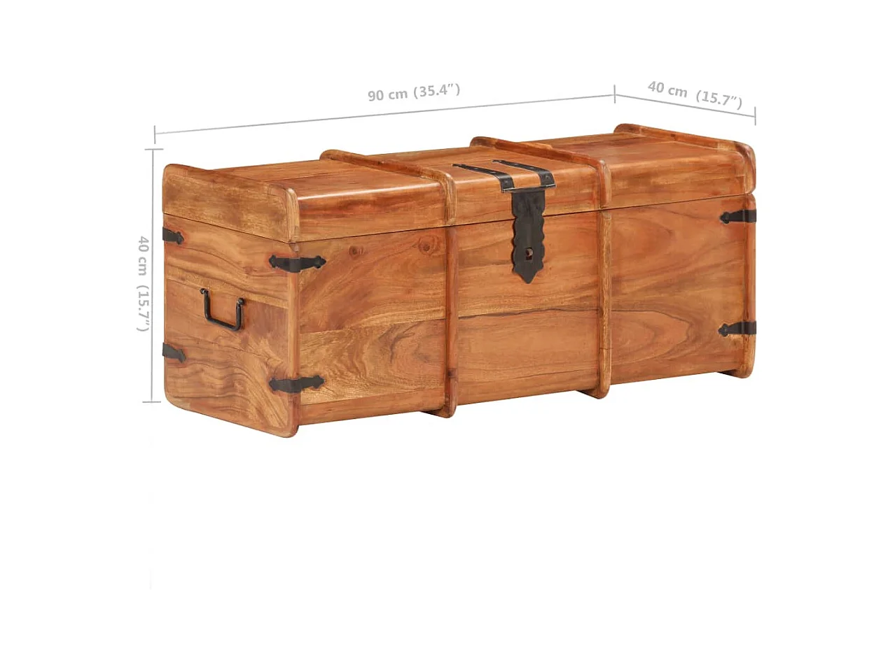 Cassapanca 90x40x40 cm Legno massello di acacia