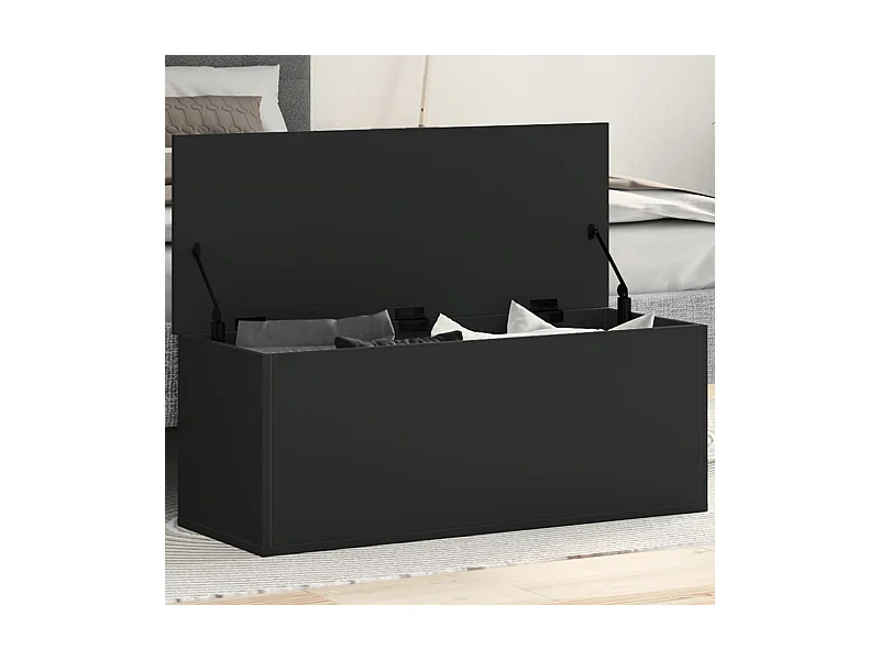 Zwarte opbergdoos 90x35x35 cm samengesteld hout