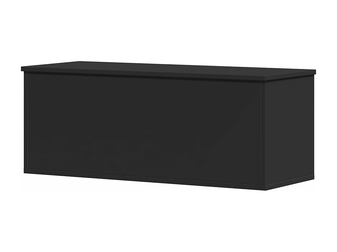 Caja de almacenamiento negra 90x35x35 cm de madera contrachapada