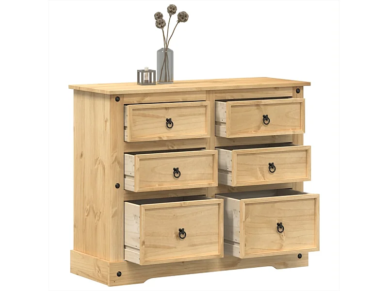 Cómoda Corona 110x43x91 cm madera maciza de pino