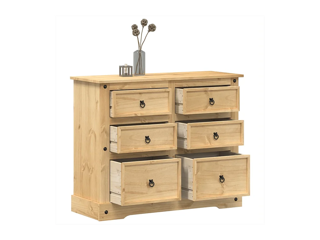 Commode Corona 110x43x91 cm bois massif de pin