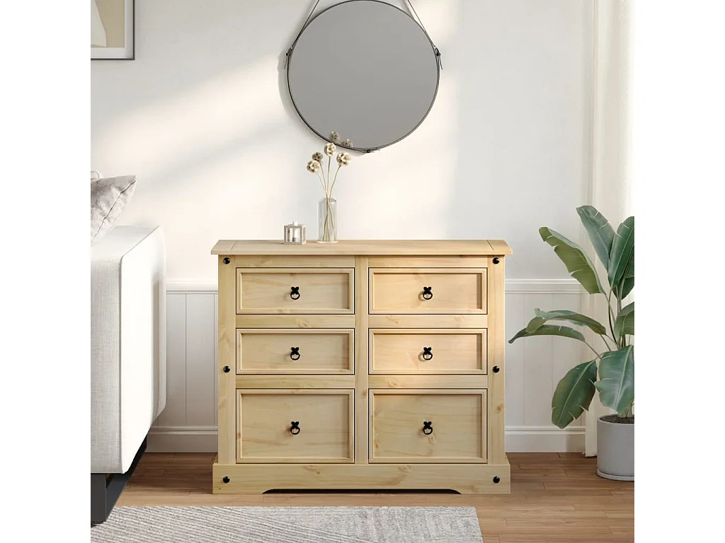 Corona Kommode 110x43x91 cm massives Kiefernholz