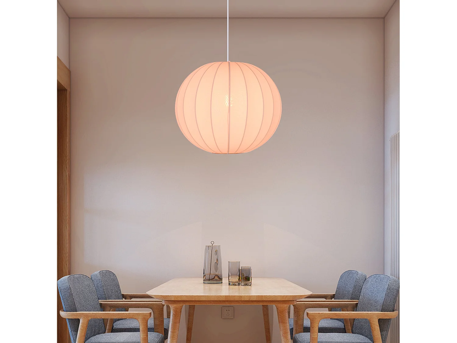 Lustre rond en polyester moderne blanc, pour la décoration de la chambre, îlot de cuisine,d30 cm x h28 cm,blanc