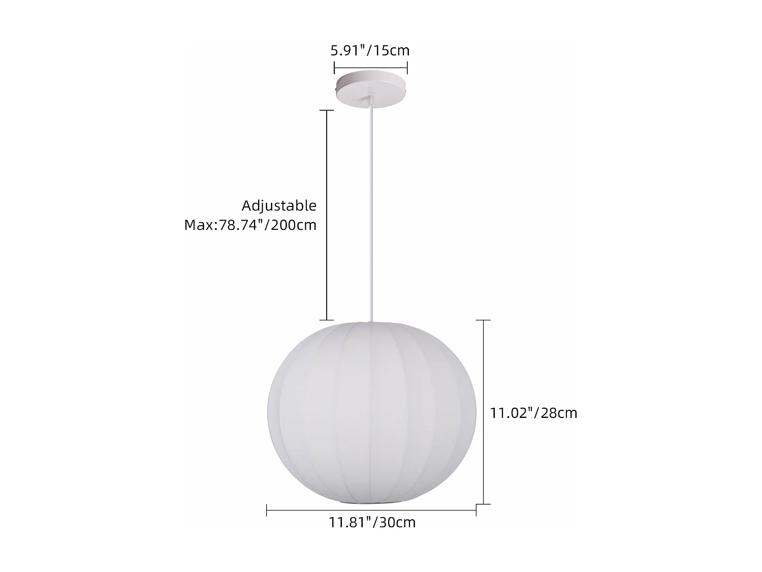 Lustre rond en polyester moderne blanc, pour la décoration de la chambre, îlot de cuisine,d30 cm x h28 cm,blanc