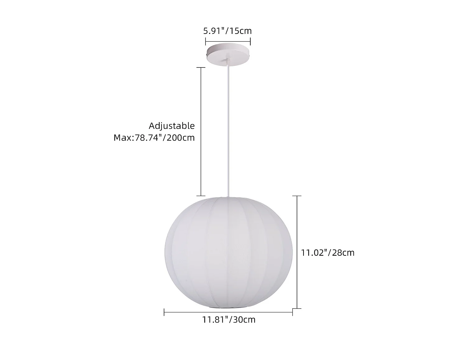 Lustre rond en polyester moderne blanc, pour la décoration de la chambre, îlot de cuisine,d30 cm x h28 cm,blanc