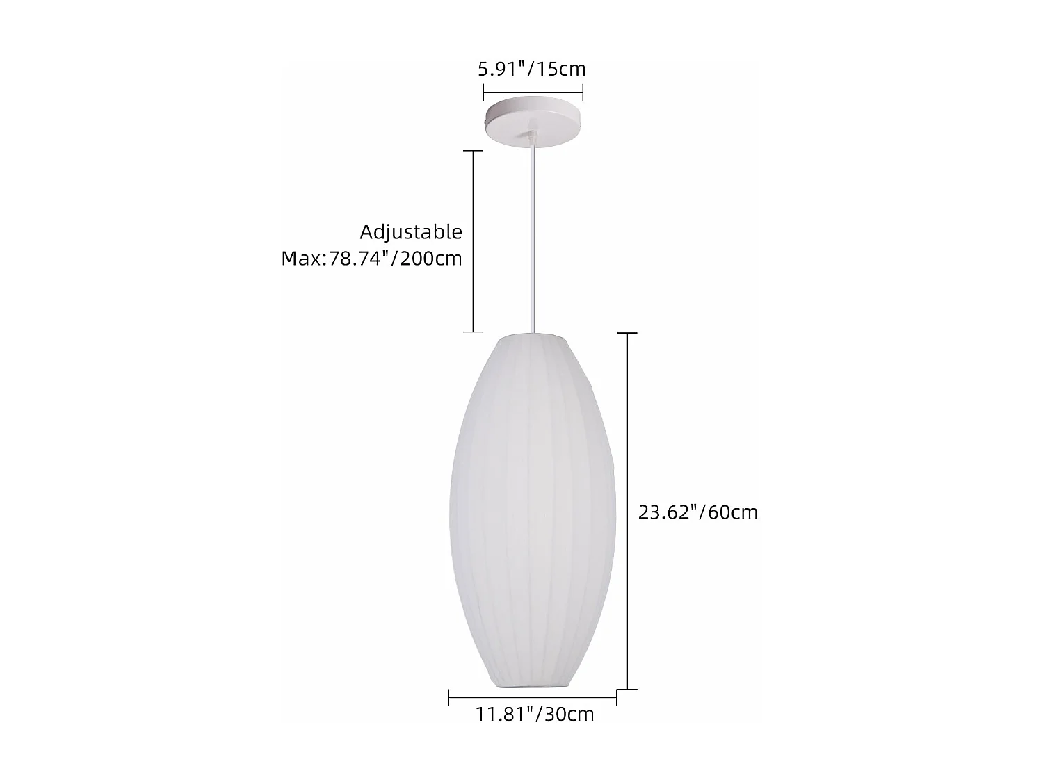 Suspension en polyester moderne et,pour la décoration de la chambre,de l'îlot de cuisine et de la salle à manger,d30 x h60cm,blanc