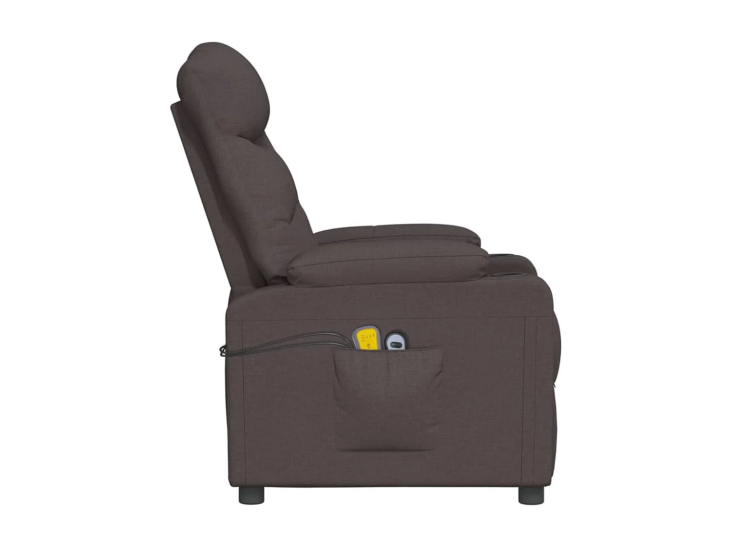 Sillón de masaje eléctrico Tela marrón oscuro