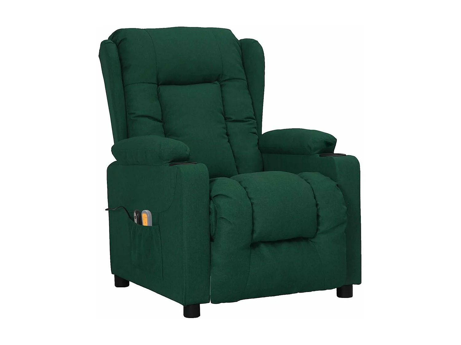 Sillón de masaje eléctrico Tela verde oscuro