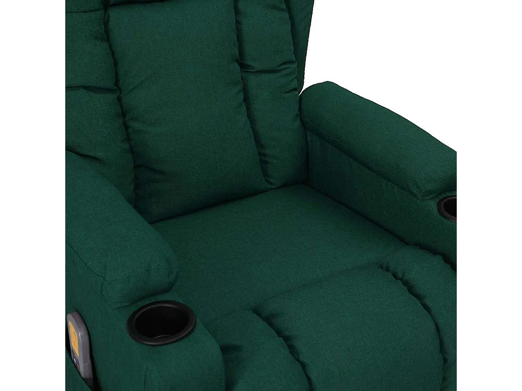 Sillón de masaje eléctrico Tela verde oscuro