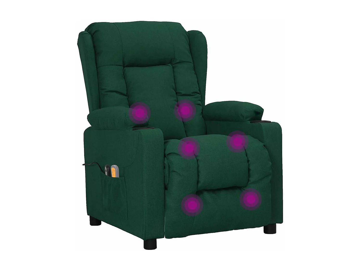 Sillón de masaje eléctrico Tela verde oscuro