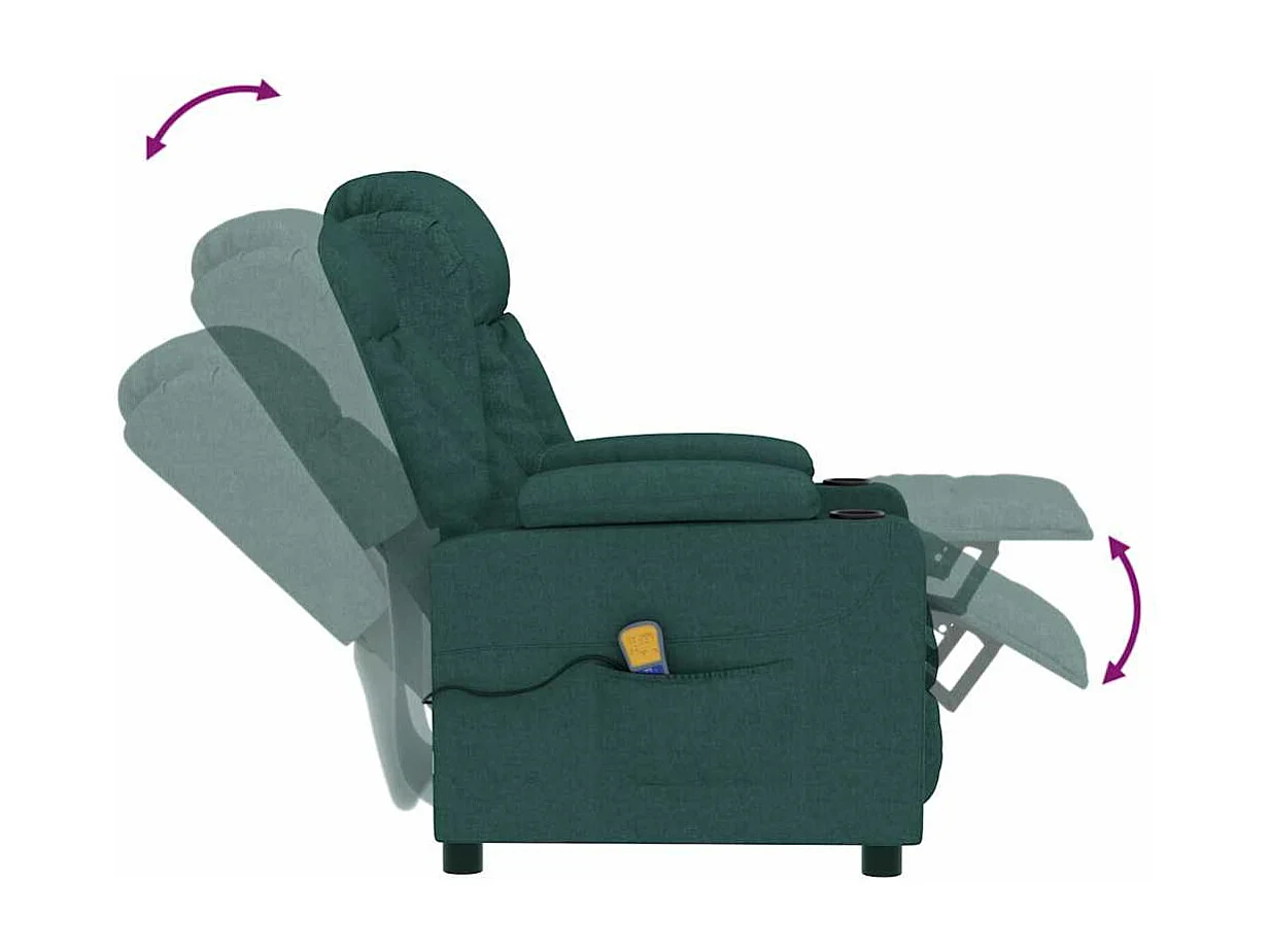 Sillón de masaje Tela verde oscuro