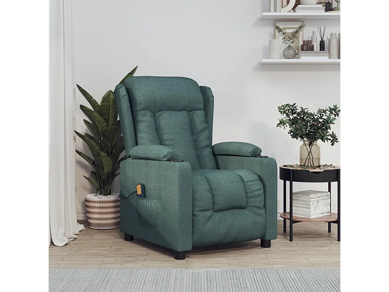 Sillón de masaje Tela verde oscuro