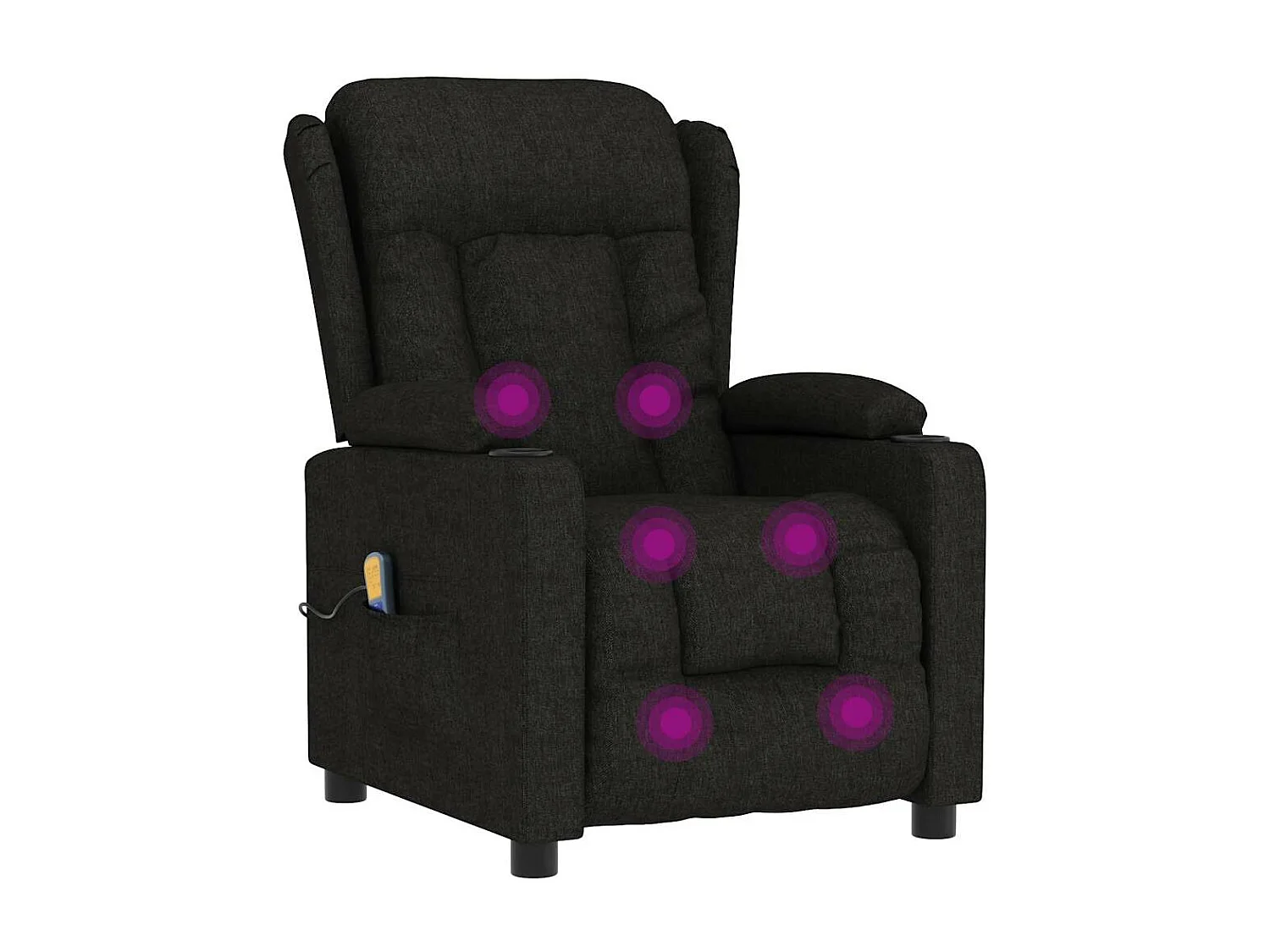 Fauteuil de massage Noir Tissu