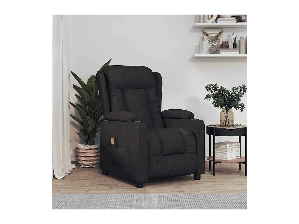 Fauteuil de massage Noir Tissu