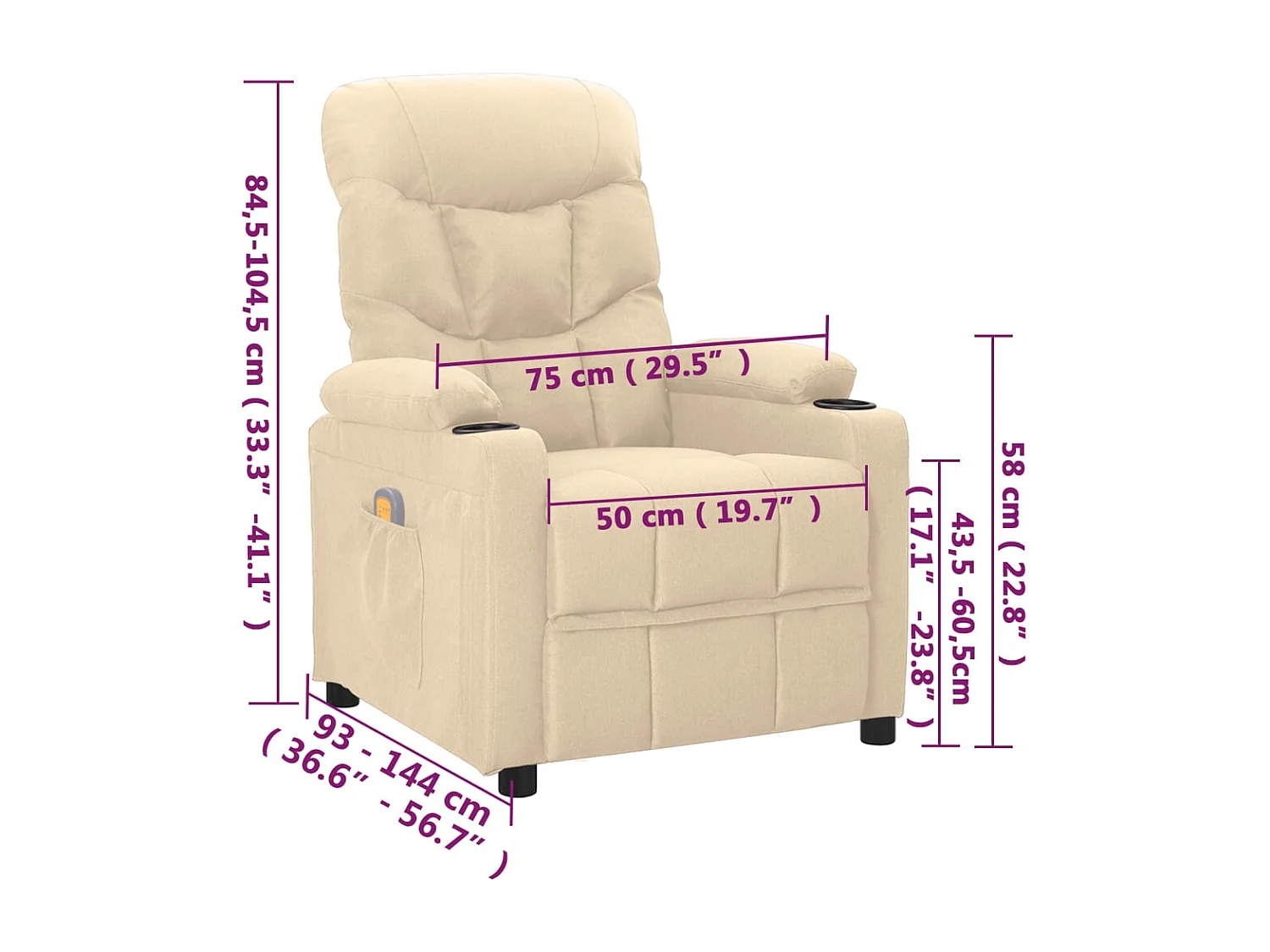 Sillón de masaje Crema Tela