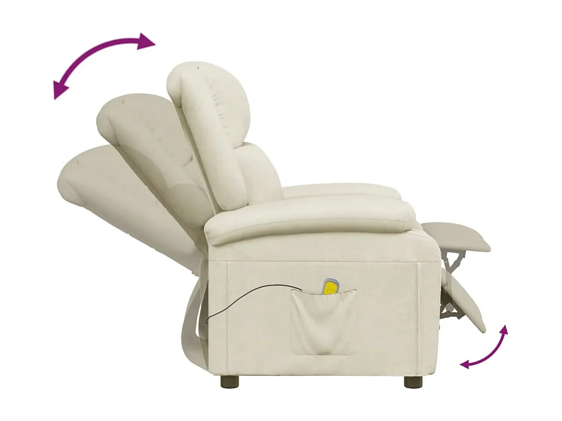 Cadeira de massagem Creme Couro Sintético