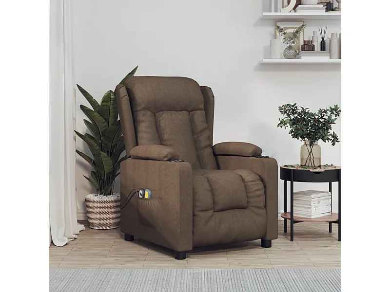 Sillón de masaje eléctrico Tela marrón