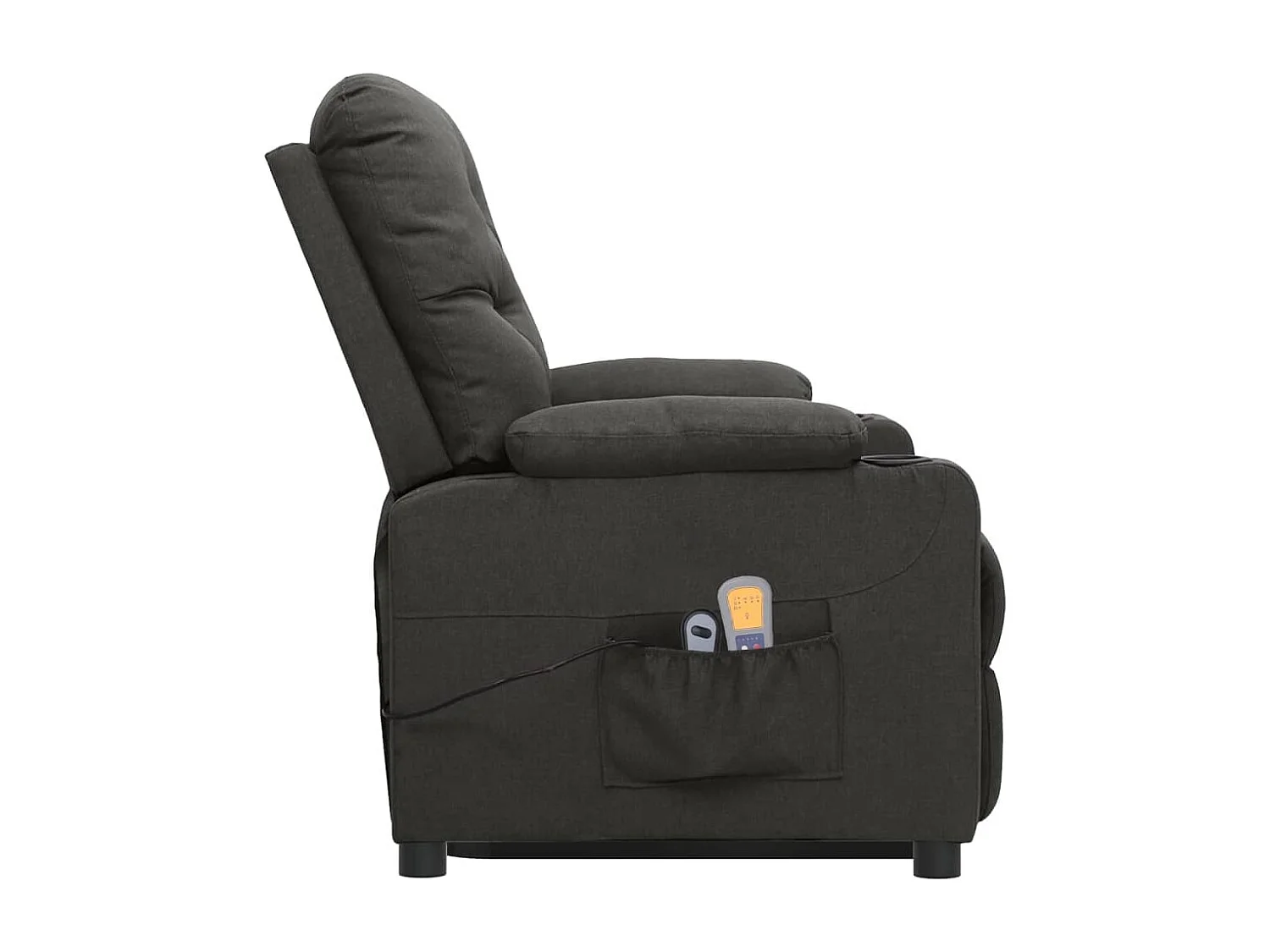 Poltrona de massagem reclinável Tecido cinza escuro