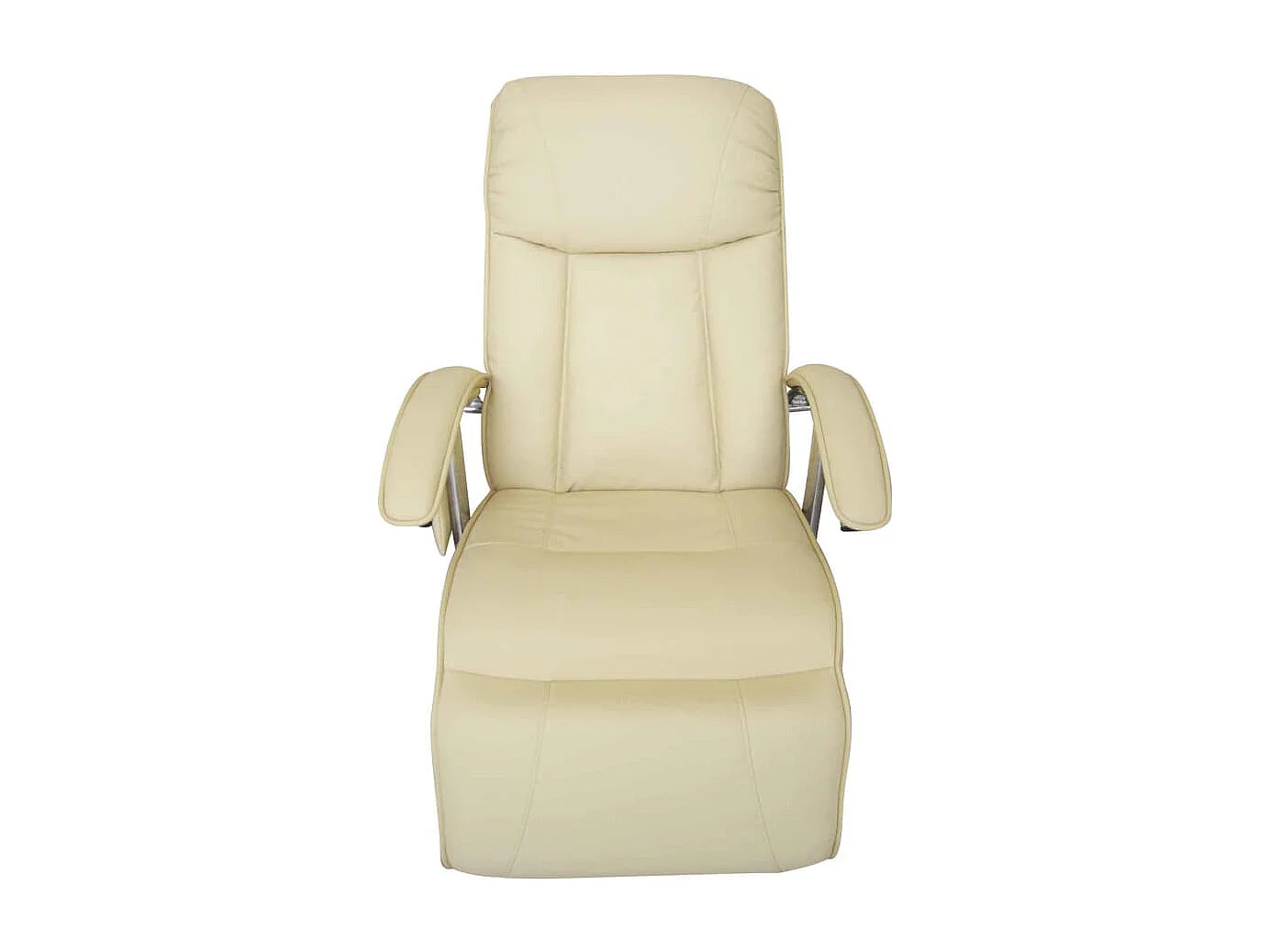 Poltrona de massagem em couro sintético branco creme