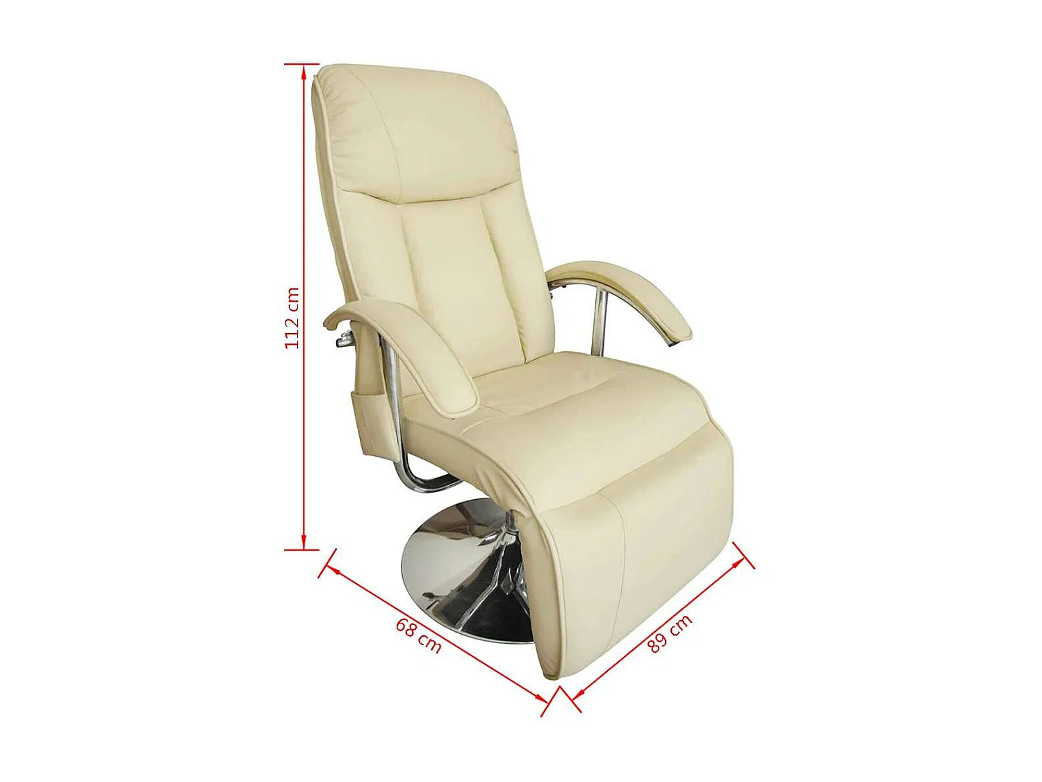 Poltrona de massagem em couro sintético branco creme