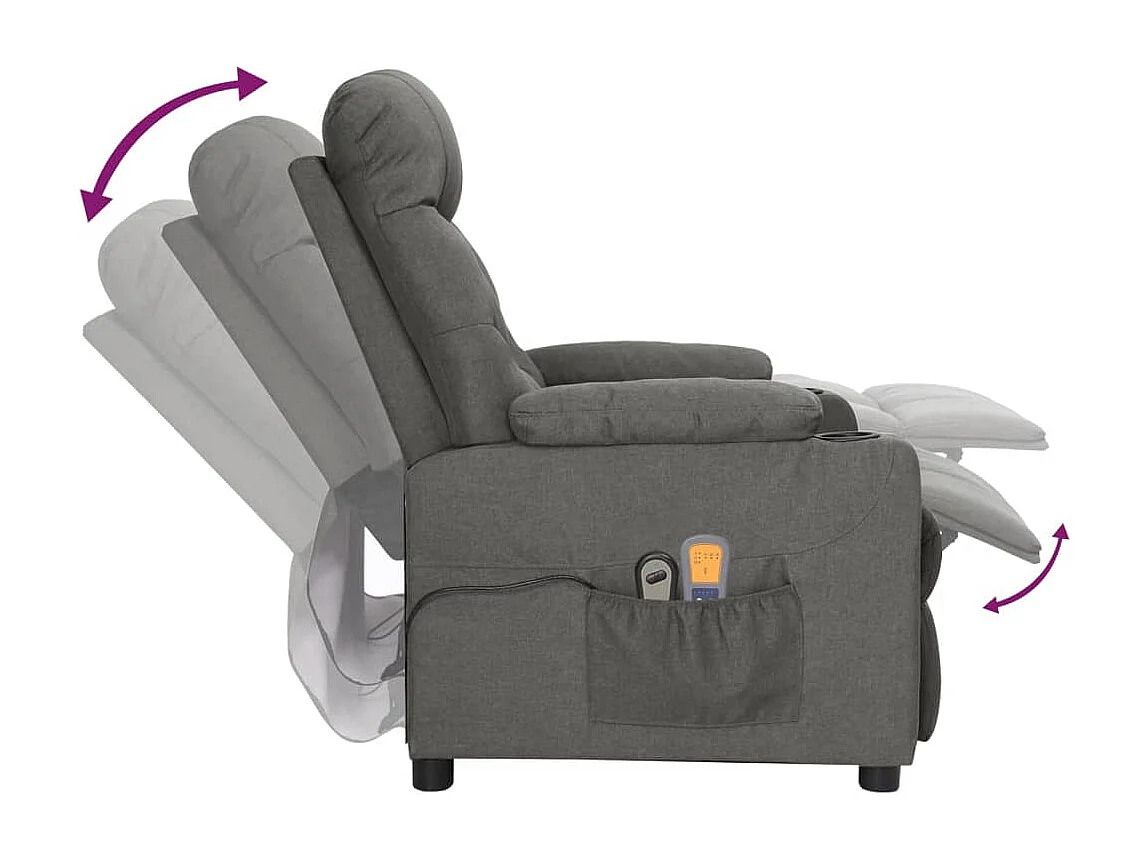Poltrona de massagem elétrica Tecido cinza escuro