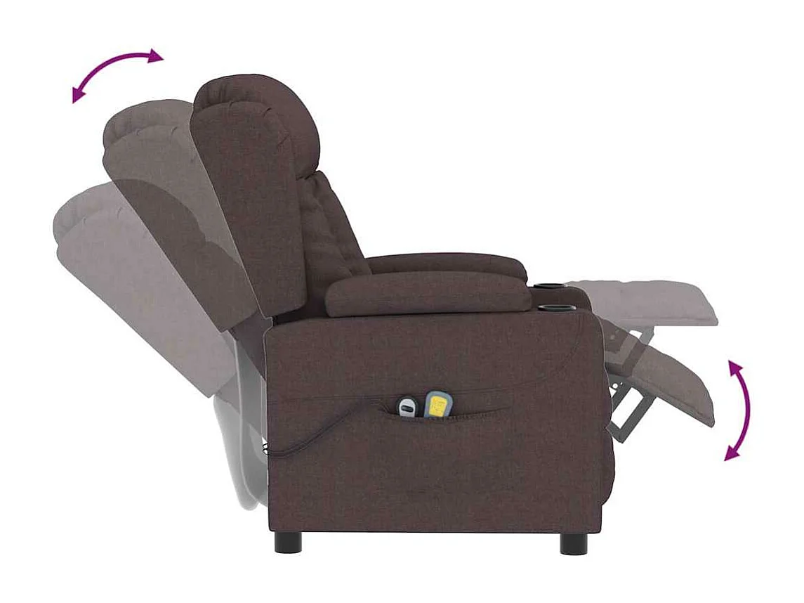 Sillón de masaje eléctrico Tela marrón oscuro
