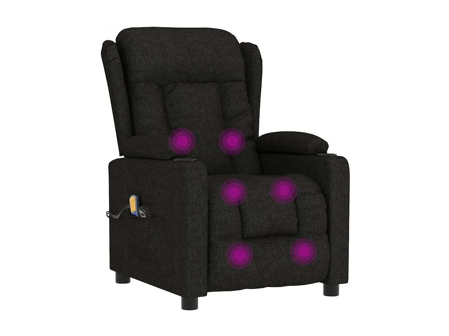 Fauteuil électrique de massage Noir Tissu