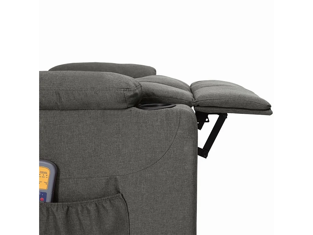 Poltrona de massagem reclinável Tecido cinza escuro